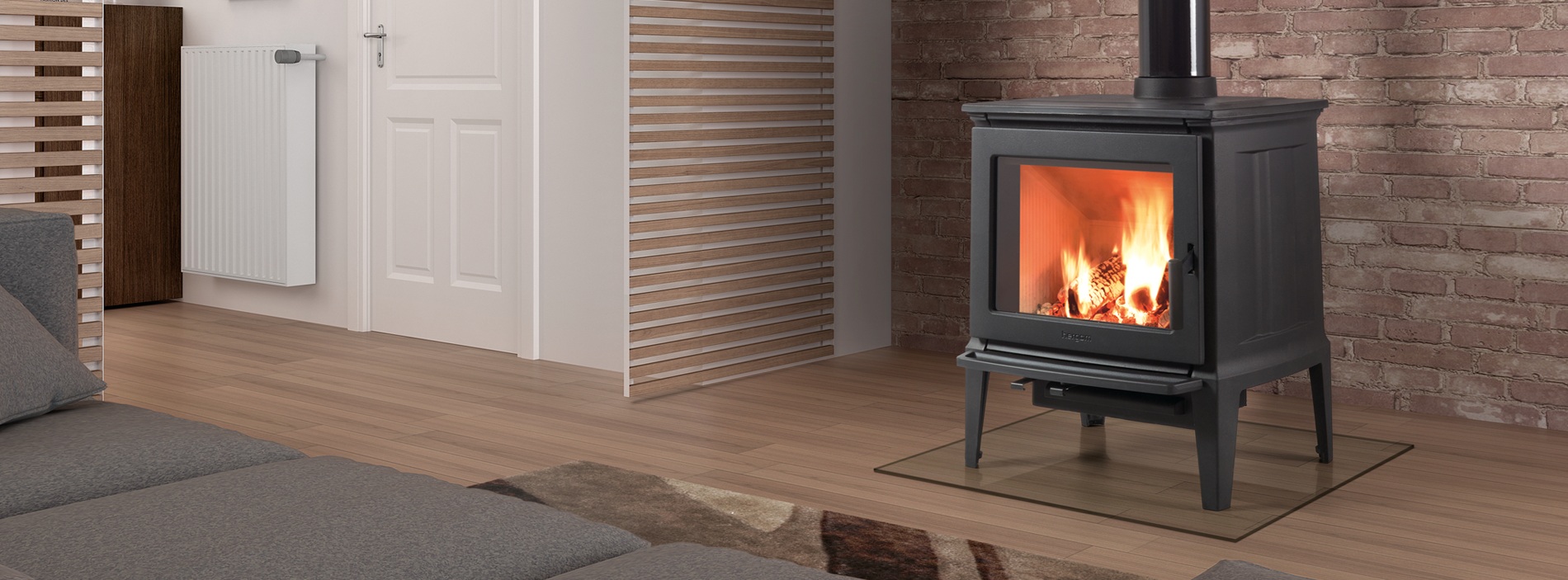 Liatinové krbové kachle Hergom E-30 M s presklenými dvierkami