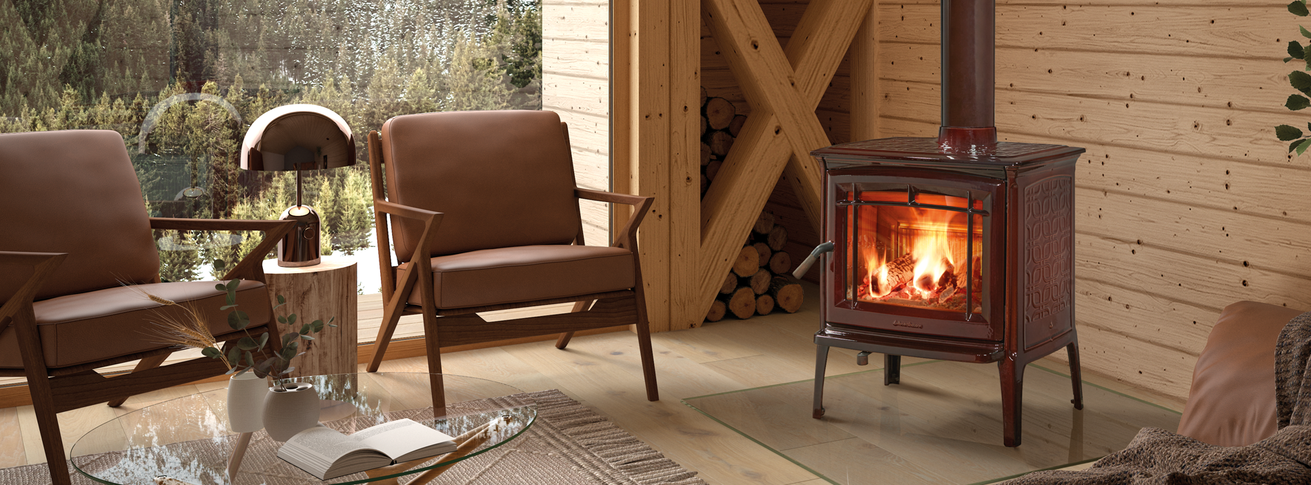 Krbové kachle SHELBURNE 9 kW - liatinové kachle na drevo s dvojitým spaľovaním