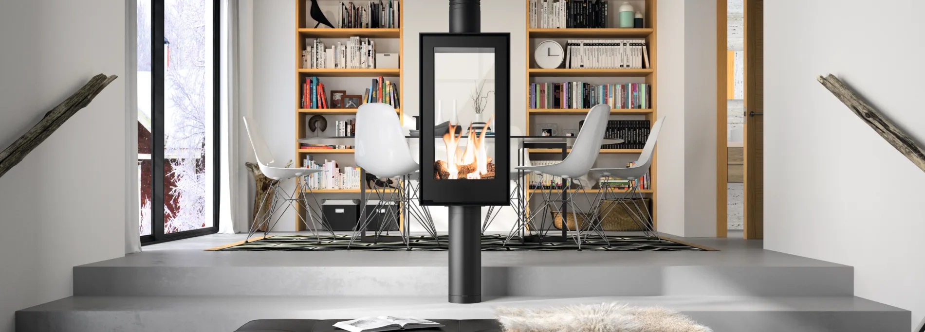 Plynov&eacute; kachle tunel s možnosťou ot&aacute;čania o 360 stupňov.