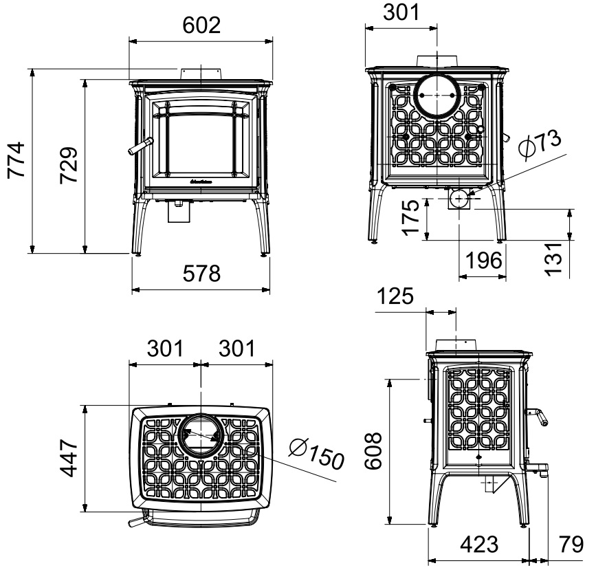 Piecka na drevo Craftsbury