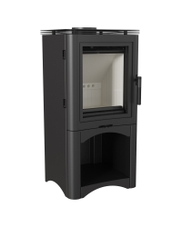 Krbové kachle KOZA K5 oceľová na podstavci s výklenkom na drevo Obrázok pre Krbové kachle KOZA K5 oceľová na podstavci s výklenkom na drevo