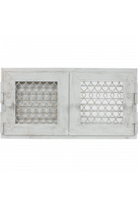 Obrázok pre Dvojmriežka RETRO 17x17 antická biela s klapkou - otváracie dvierka
