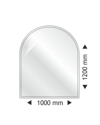 Sklo pod krbové kachle poloblúkové 1000x1200x8mm Obrázok pre Sklo pod krbové kachle poloblúkové 1000x1200x8mm