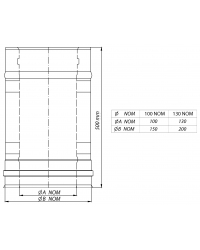 Obrázok pre Rúra koncentrická Ø130/200mm, 0,5m