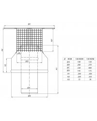 Obrázok pre Ukončenie vývodu spalín - vertikálne Ø130/200mm