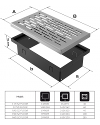 Obrázok pre Podlahová mriežka FLOOR 9x60 nerezová