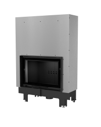 Obrázok pre Teplovodná krbová vložka MBO 15 s výsuvným otváraním dvierok a dochladzovacou špirálou s čiernym ohniskom