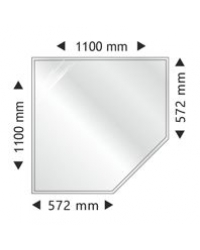 Sklo pod krbové kachle päťstranné 1100x1100x6mm Obrázok pre Sklo pod krbové kachle päťstranné 1100x1100x6mm