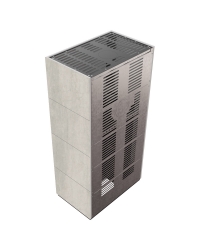 Obrázok pre Modulárny krb FLOKI - povrchová úprava - NATURALI PIETRA DI SAVOIA PERLA BOCCIARDATA čierne ohnisko