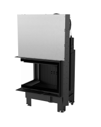 Krbová vložka MBZ 13 BS ľavé presklenie s výsuvným otváraním dvierok s čiernym ohniskom a ohýbaným sklom Obrázok pre Krbová vložka MBZ 13 BS ľavé presklenie s výsuvným otváraním dvierok s čiernym ohniskom a ohýbaným sklom