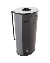 Krbové kachle ERIK s akumulačnou keramikou - GREY SATIN s čiernym ohniskom Obrázok pre Krbové kachle ERIK s akumulačnou keramikou - GREY SATIN s čiernym ohniskom