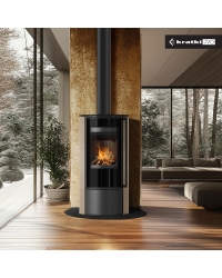 Krbové kachle ERIK s akumulačnou keramikou - GOLD SATIN s čiernym ohniskom Obrázok pre Krbové kachle ERIK s akumulačnou keramikou - GOLD SATIN s čiernym ohniskom