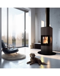 Obrázok pre Krbové kachle INGA 8 s trojstranným presklením s čiernym sklom