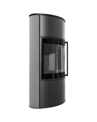 Obrázok pre Krbové kachle BJORN W povrchová úprava - GREY SATIN s čiernym ohniskom