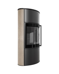 Obrázok pre Krbové kachle BJORN W povrchová úprava - GOLD SATIN s čiernym ohniskom