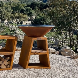 Obrázok pre Grilovacie ohnisko TRIO Ø98cm - CORTEN - 110 cm