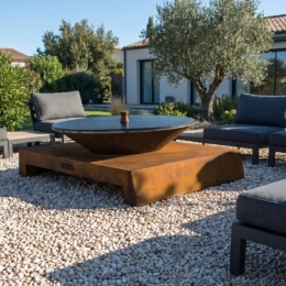 Obrázok pre Dizajnové záhradné ohnisko a gril COZY Ø98cm - CORTEN - 35cm