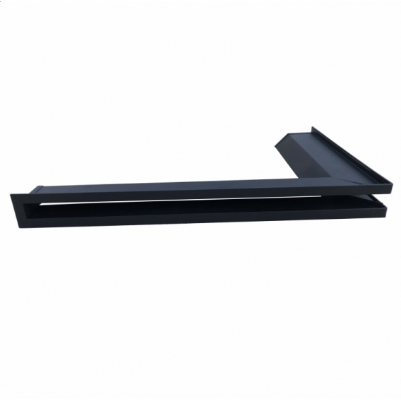 Obrázok pre Rohová mriežka LUFT 400x800x90 pravá matná čierna - hĺbka 127mm