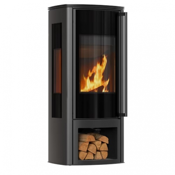 Obrázok pre Krbové kachle AB ENYO R VIEW s výklenkom na drevo s čiernym ohniskom