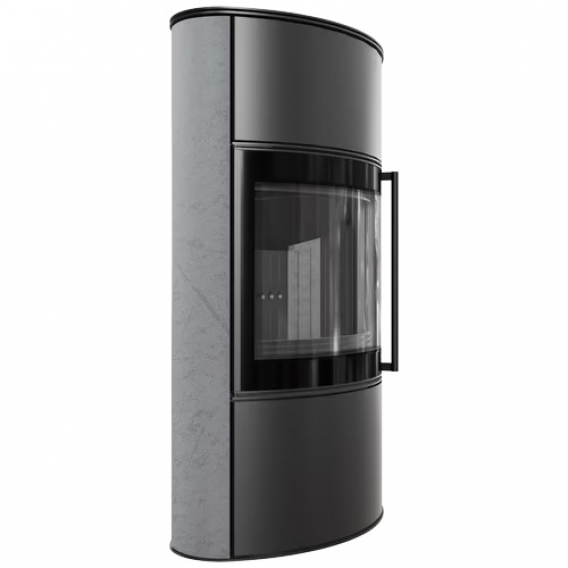 Obrázok pre Krbové kachle BJORN W povrchová úprava - GREY SATIN s čiernym ohniskom