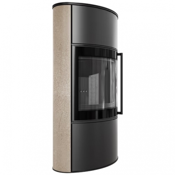 Obrázok pre Krbové kachle BJORN W povrchová úprava - GOLD SATIN s čiernym ohniskom